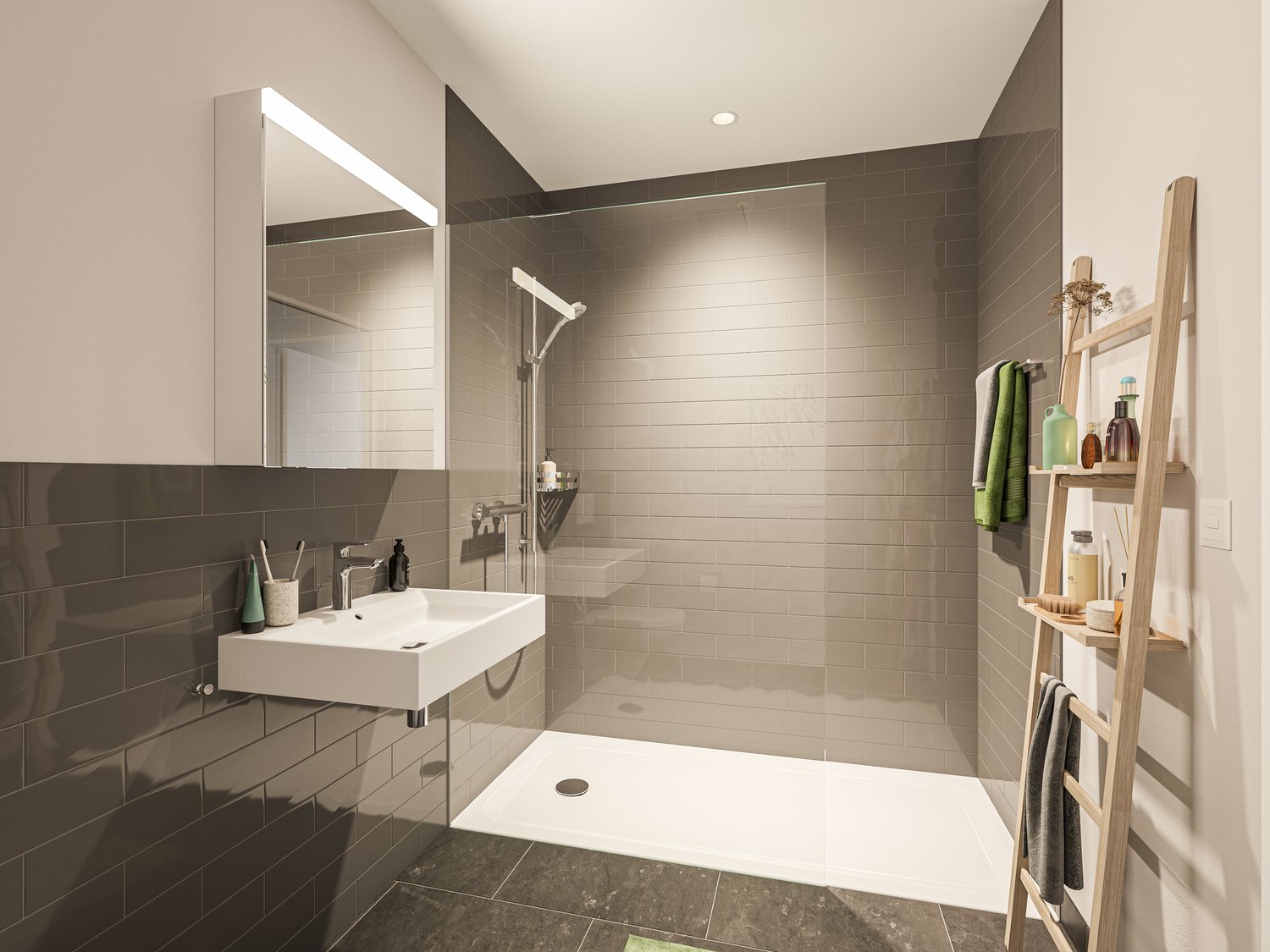 Tivoli Garten in Spreitenbach - Viel mehr als gewohnt - Visualisierung Nero Badezimmer