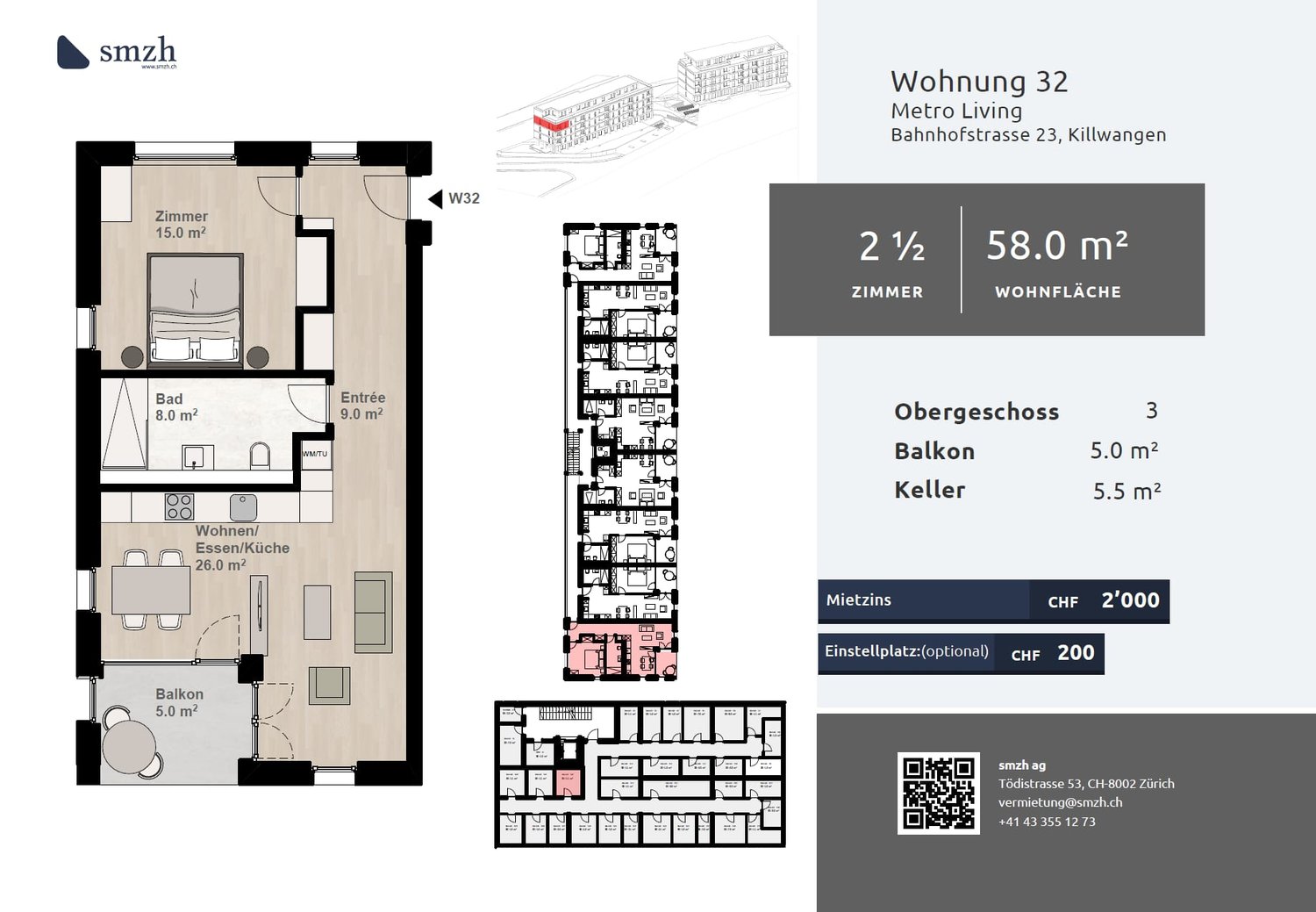 2.5-Zimmer-Neubau mit Balkon in Killwangen - urban - Bild 2