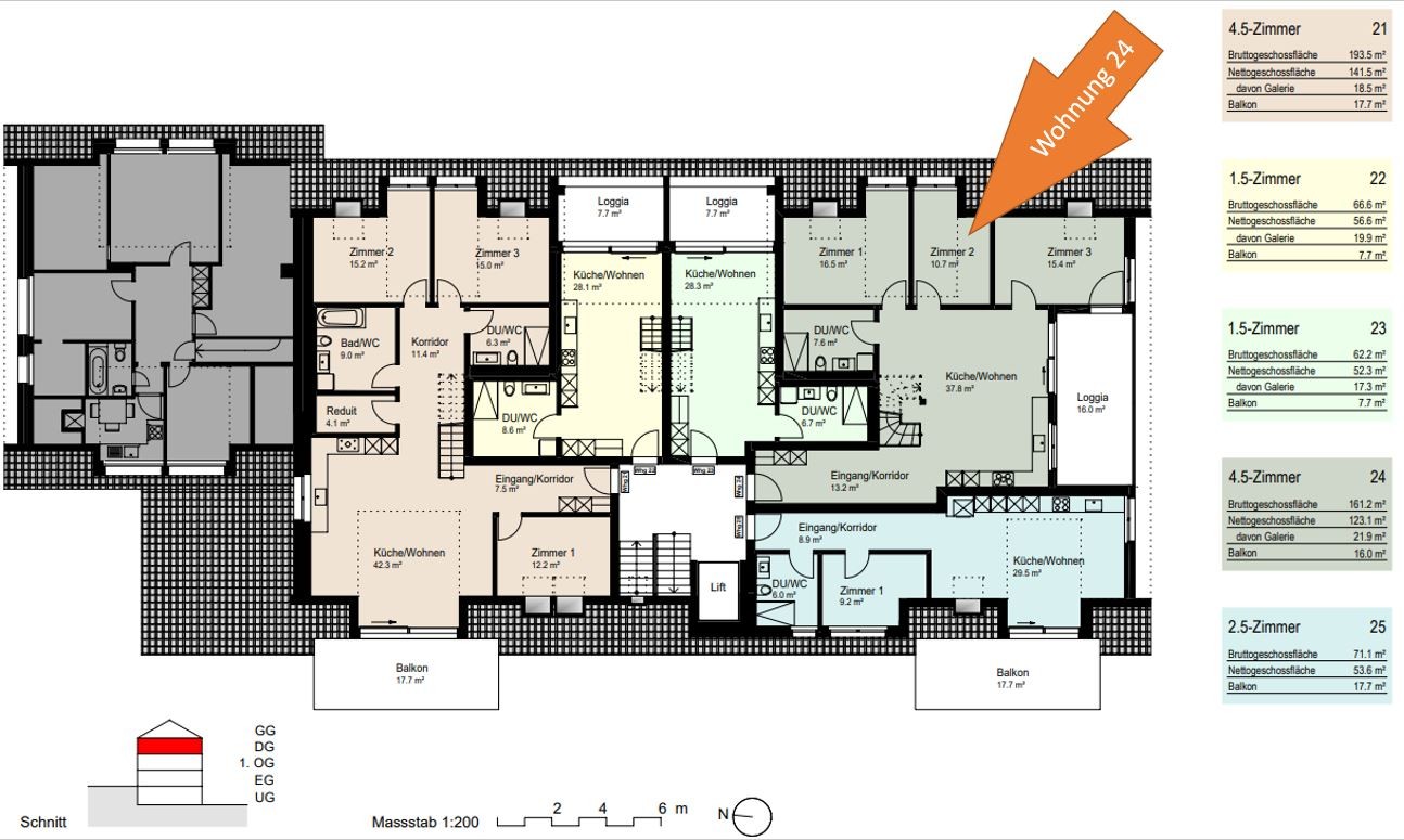 Grosszügige DG-Wohnung im Neubau mit Hochdecken und Loggia - 124m² - Bild 3