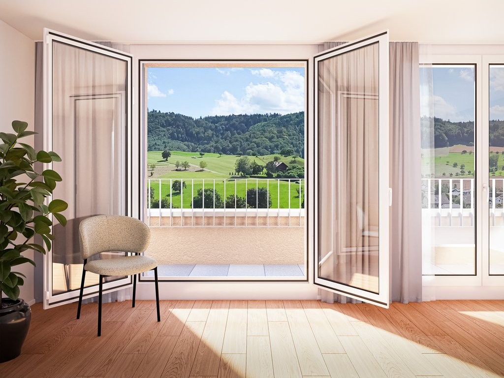 ERSTVERMIETUNG - 6.5-Zi.-Reiheneinfamilienhaus mit PV-Anlage - obererchrueziweg_innen_og_terrasse_Ausblick_03_Favorit.jpg