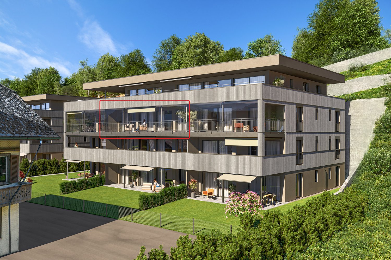 Erstbezug! Hochwertige 3.5-Zimmer-Wohnung mit verglastem Balkon - Bild 2