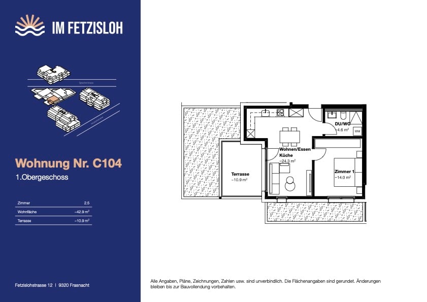 Charmante 2.5 Zimmer Neubauwohnung - Bild 6