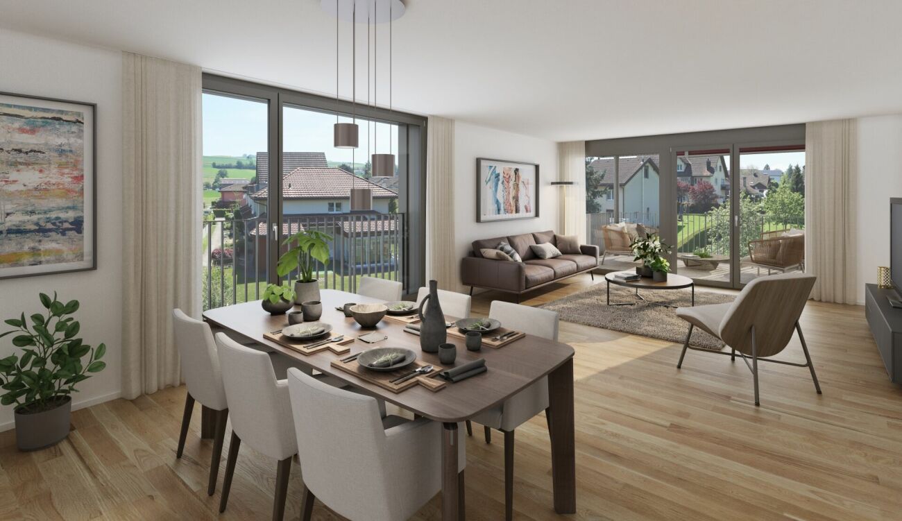 Moderne Neubauwohnungen in Fahrwangen - ruhig gelegen + zentrumsnah - Visualisierung Attika