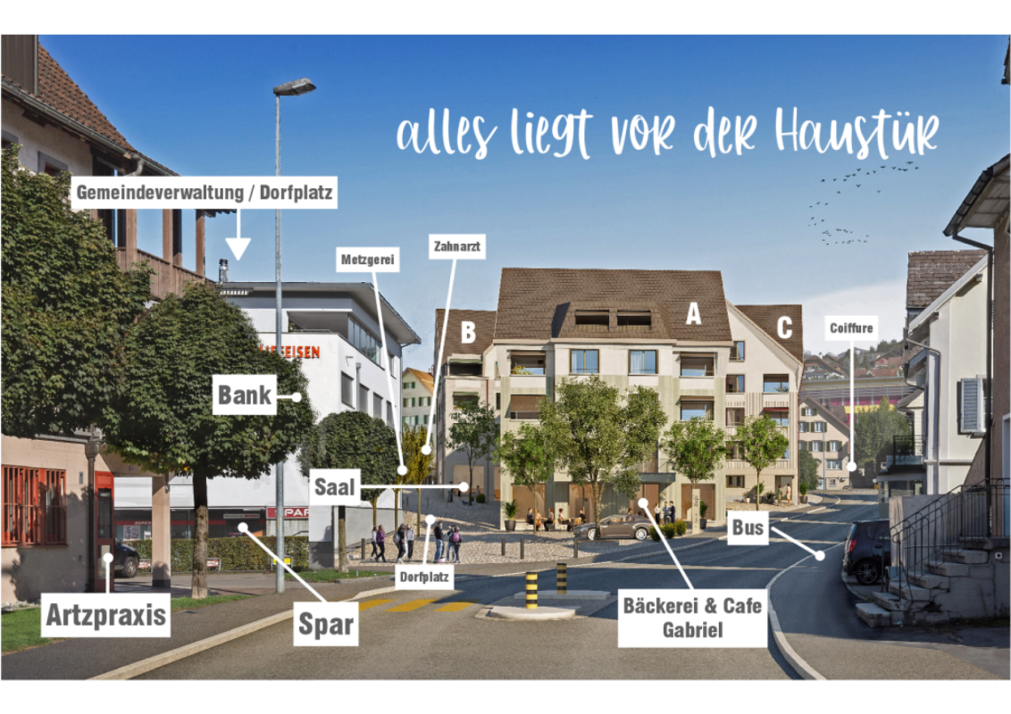 4.5-Zimmer-Dachmaisonettewohnung in Benken - Alles liegt vor der Haustür