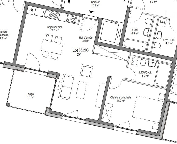 Bel appartement récent 2.5 pièces dans éco-quartier - Bild 2