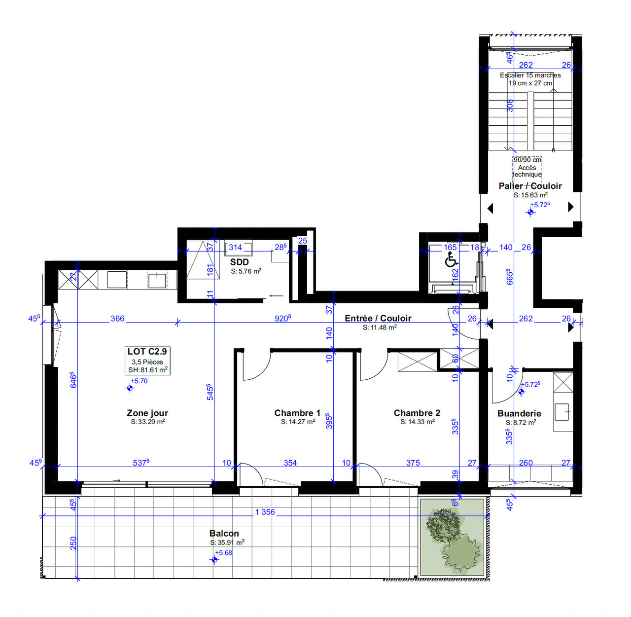 Attique 3.5 pièces neuf orienté sud - Bild 5