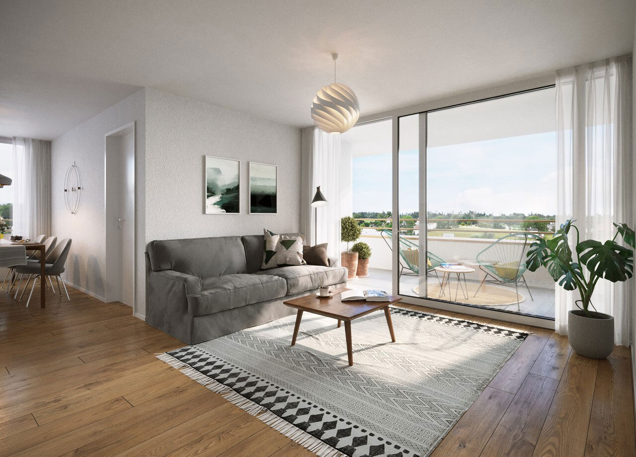 Moderne 3.5-Zimmer-Wohnung mit Balkon und Blick ins Grüne - Bild 4