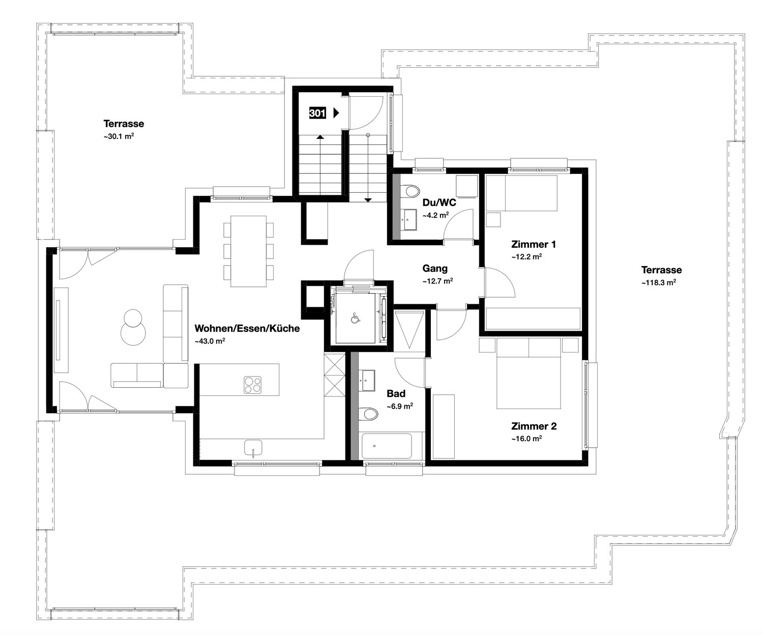 Moderne Attikawohnung mit grosszügigen Terrasse - Bild 11