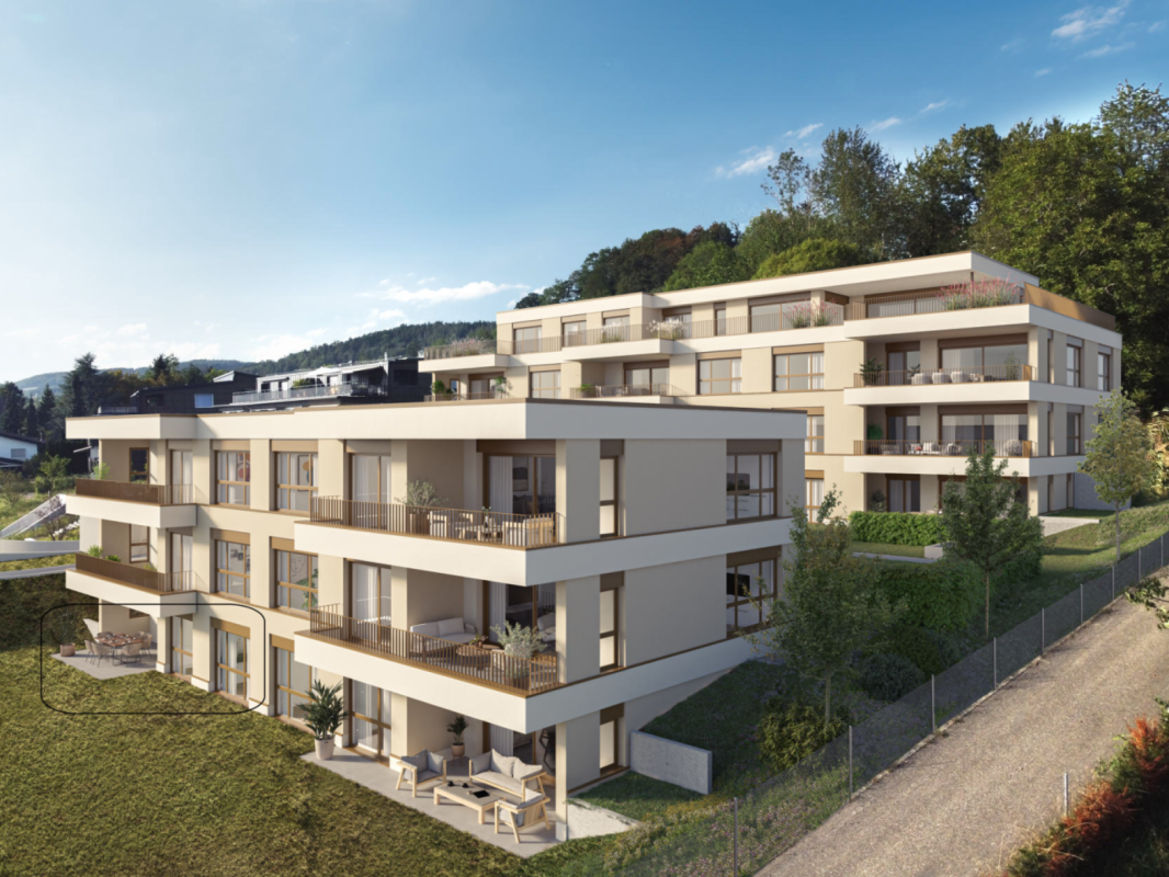 Neubau 3.5-Zimmerwohnung 1. OG (Baujahr 2025) - ausgeschriebene Wohnung im hinteren Haus Westseite (links)