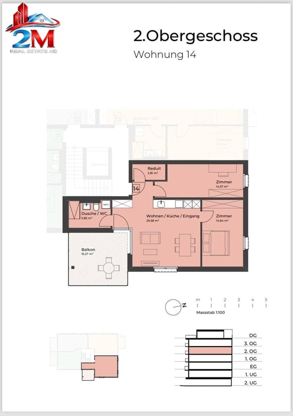 Moderne und ruhige 2,5-Zimmer-Wohnung im Zentrum von Kloten - Bild 5
