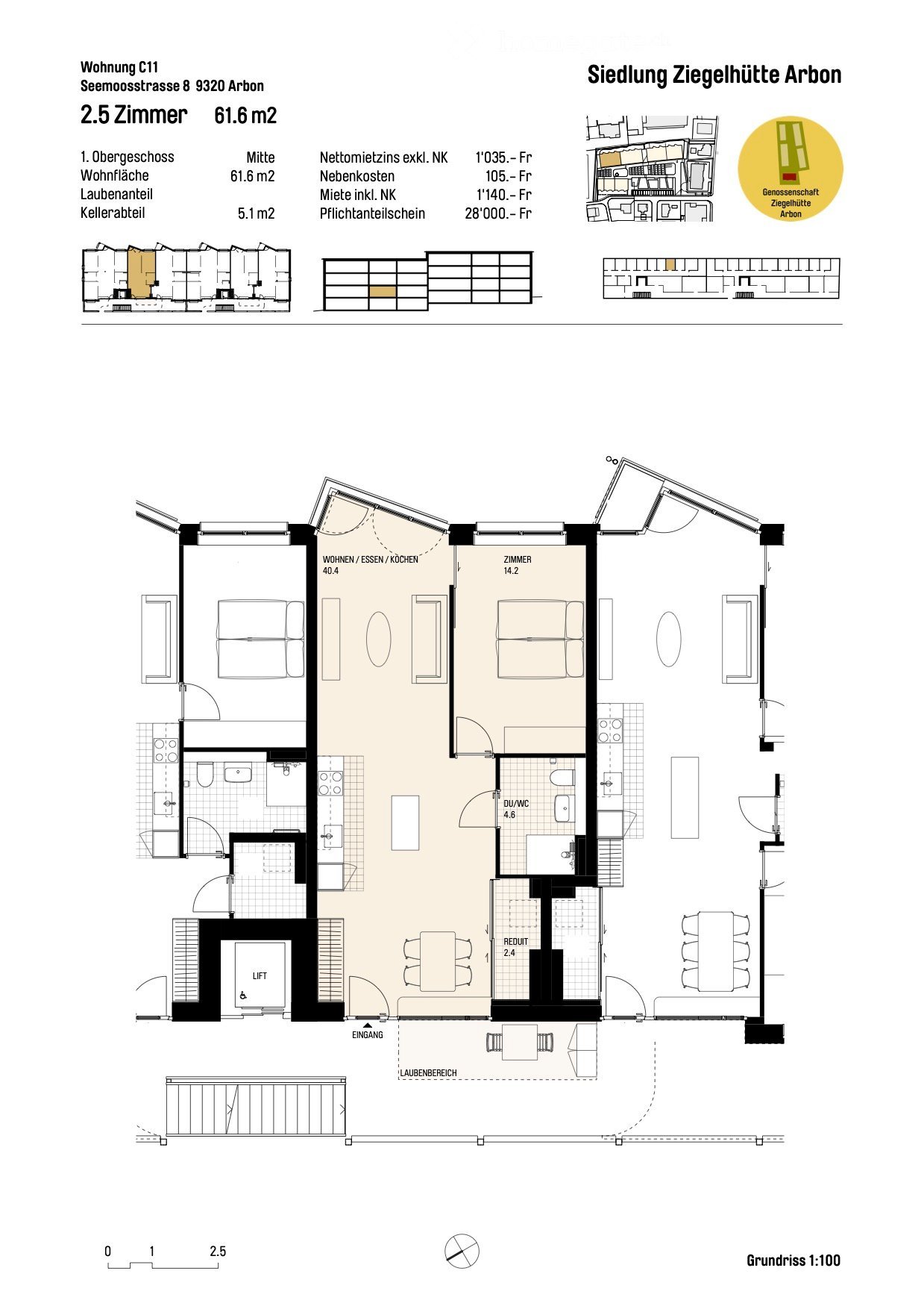 Erstbezug 2.5-Zimmer-Genossenschafts-Wohnungen in Arbon in unmittelbarer Nähe zum See - Bild 12