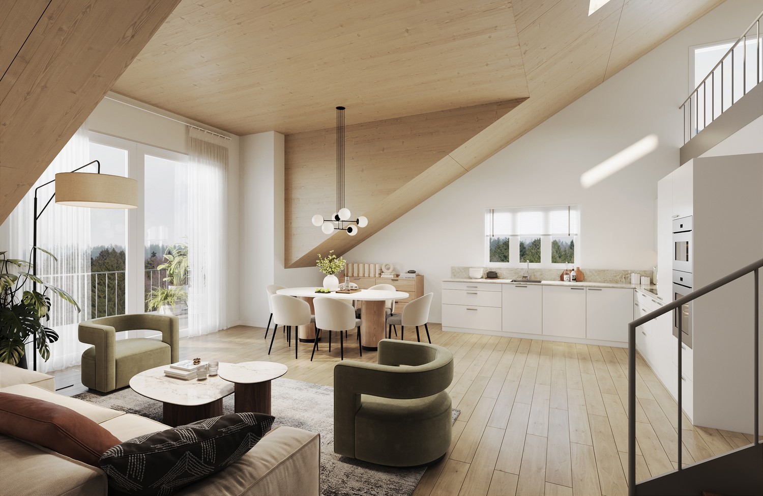 Exklusive DG-Wohnung im Neubau mit Hochdecken, Balkon, und 2 Bädern - 142m² - Bild 1