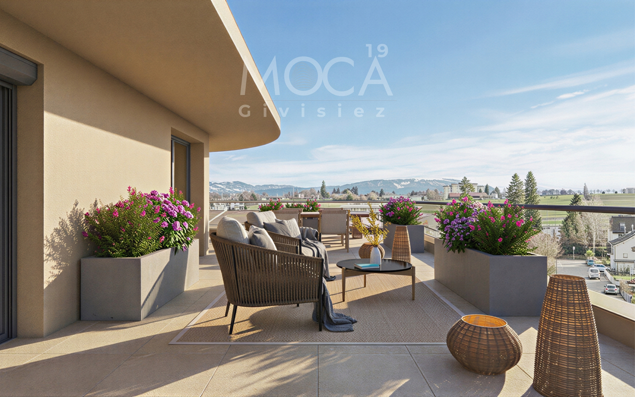 Un 2 pièces avec grande terrasse, au dernière étage à Givisiez - Bild 8