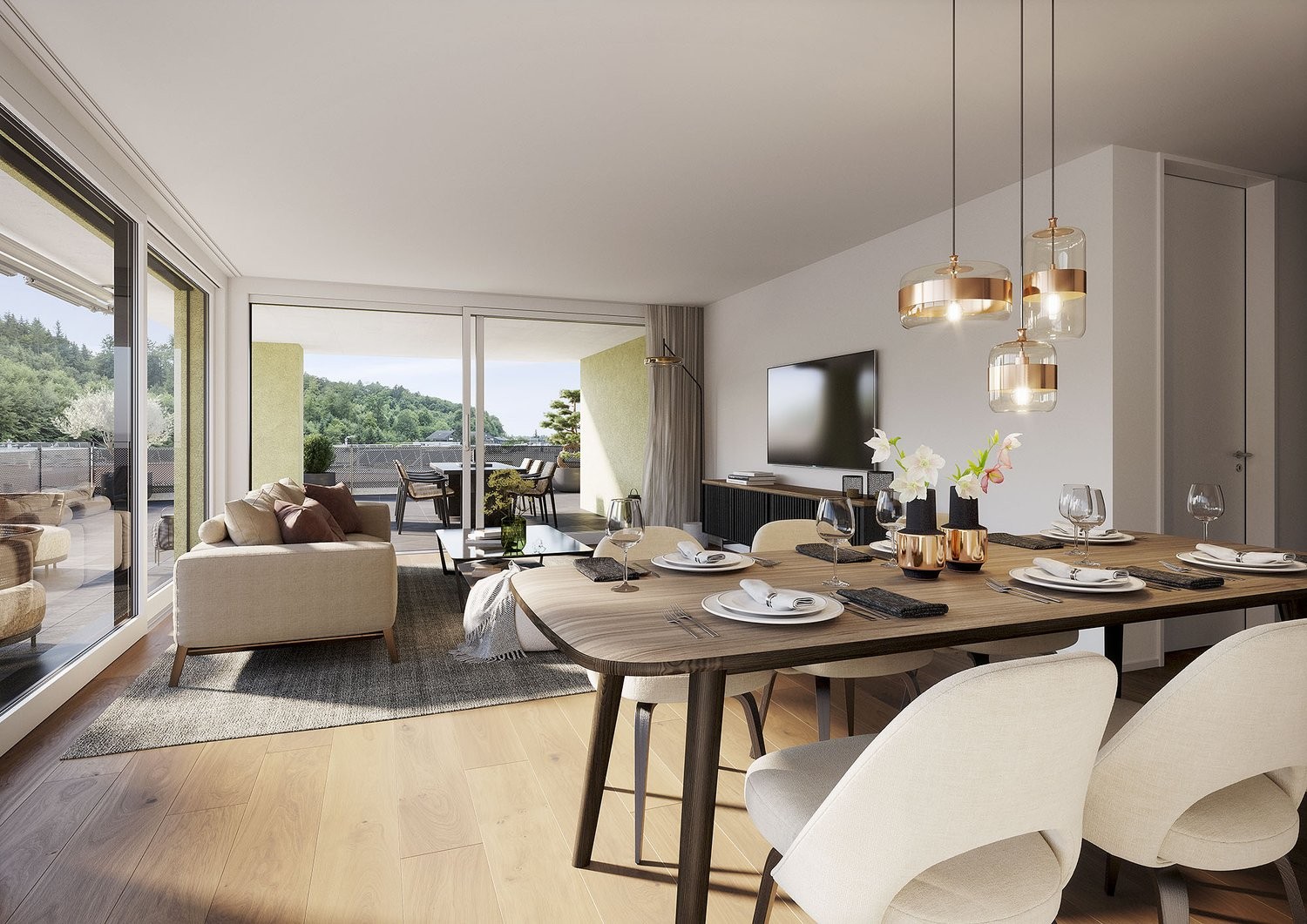 Hochmoderne 3.5-Zimmerwohnung im Erdgeschoss in Zofingen - Wohn-/Essbereich