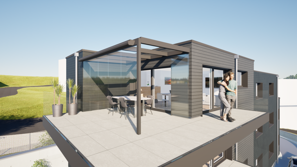 Exklusive 3.5 Zimmer Attikawohnung mit Berg und Seesicht(Neubau) - Westseite