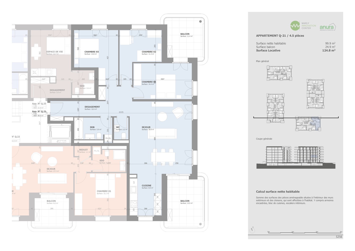 Appartement neuf de 4.5 pièces à louer ! - Plan Q-21