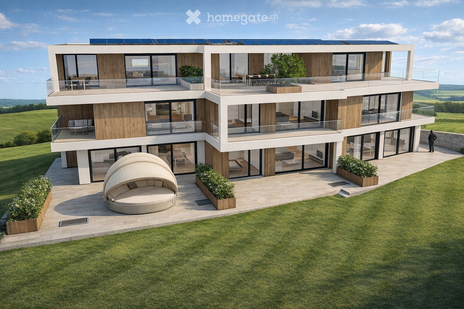 Erstvermietung: Topmoderne Attika-Wohnung im Eigentum Standard, Minergie effizient mit Solarstrom - Bild 1