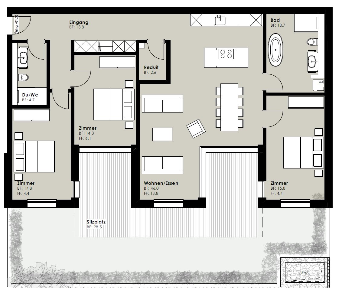 ERSTVERMIETUNG "JOY" Uzwil / letzte 4.5 Zimmer-Sitzplatzwohnung - Bild 10