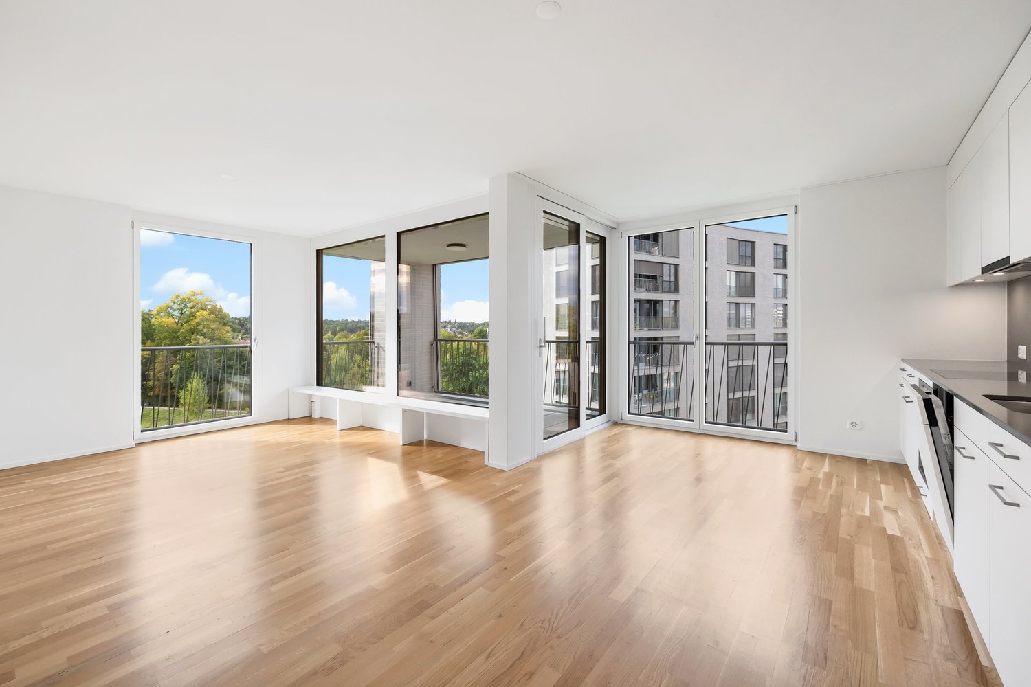 Top moderne Wohnung in hochwertigem Neubau "Allverte" in Allschwil - Wohnzimmer