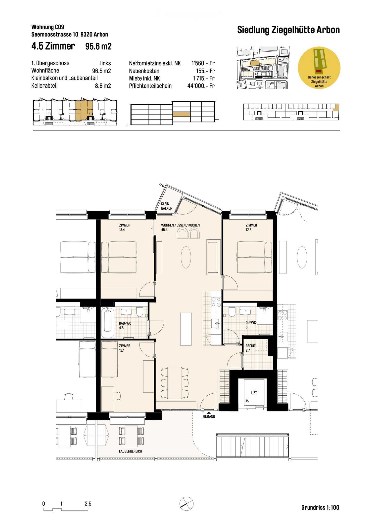 Erstbezug 4.5-Zimmer-Genossenschafts-Wohnungen in Arbon in unmittelbarer Nähe zum See - Bild 10