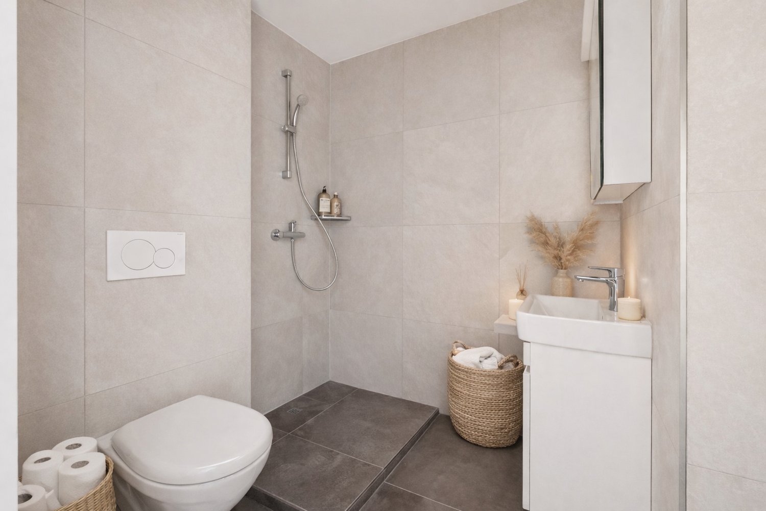 Schlossstrasse - Wohnfreude erwartet Sie - Staging Badezimmer mit Dusche