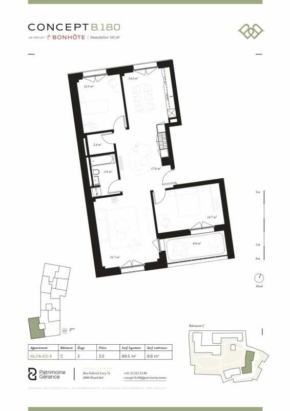 Découvrez Concept B.180 à Neuchâtel - Logement de 3.5 pièces - Bild 6