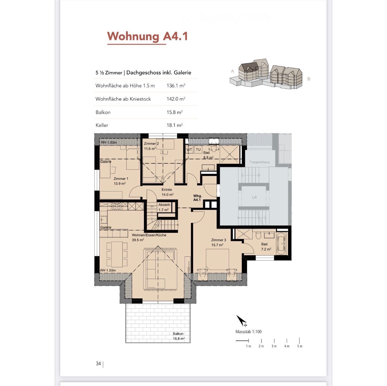 Moderne 5.5-Zimmer-Duplex-Wohnung in Bubikon mit Bergblick - Bild 2