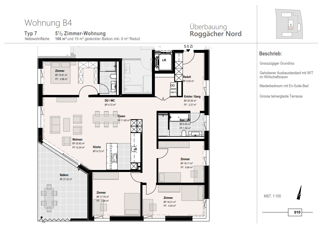 Erstbezug 5.5 Zimmer-Wohnung in neuer Überbauung Roggächer Nord - Bild 3