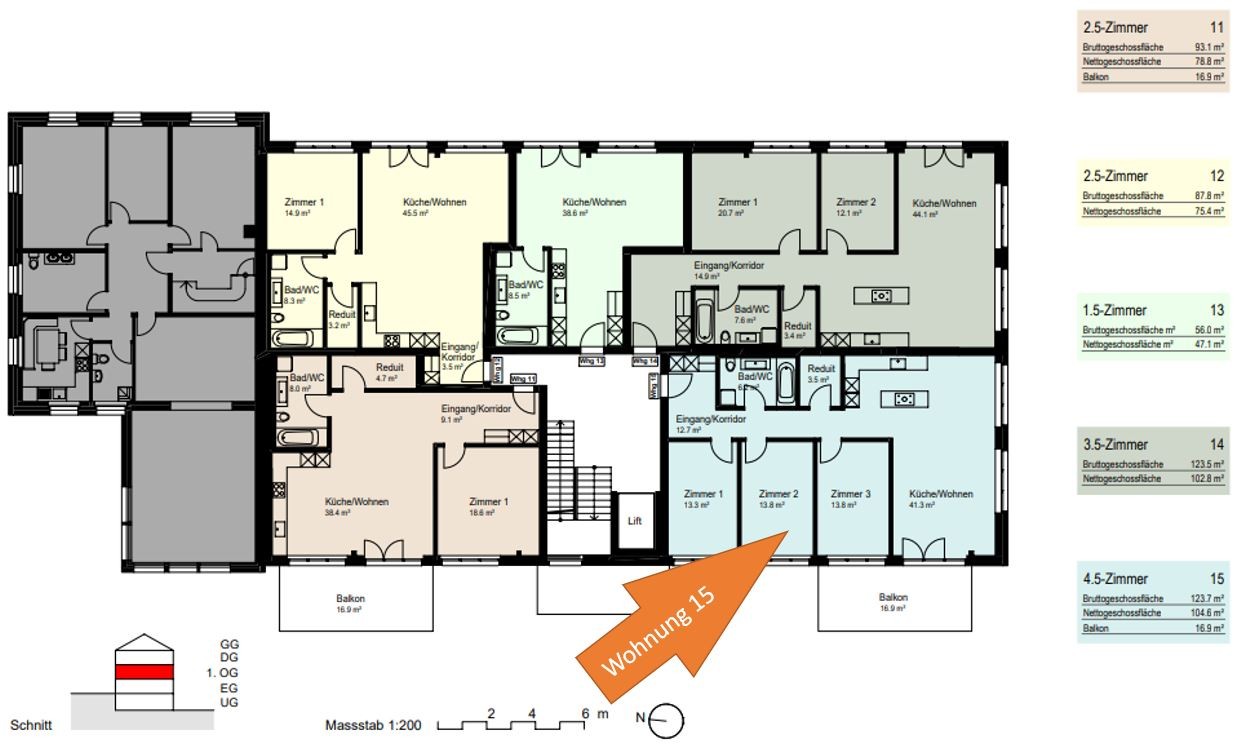 Familienwohnung 4.5-Zimmer im Neubau mit Balkon und Reduit - 105m² - Bild 2