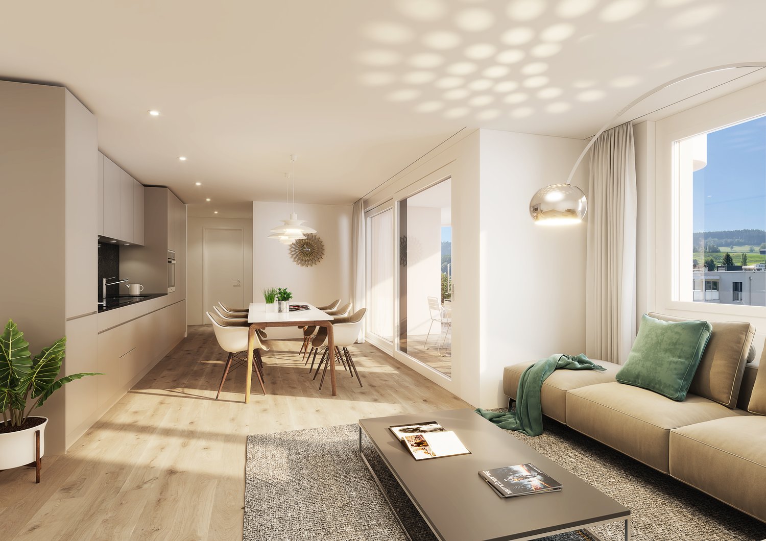 Lindenstrasse - Schöne Neubauwohnung zu vermieten - Wohn-Esszimmer 2.5-Zi-Whg