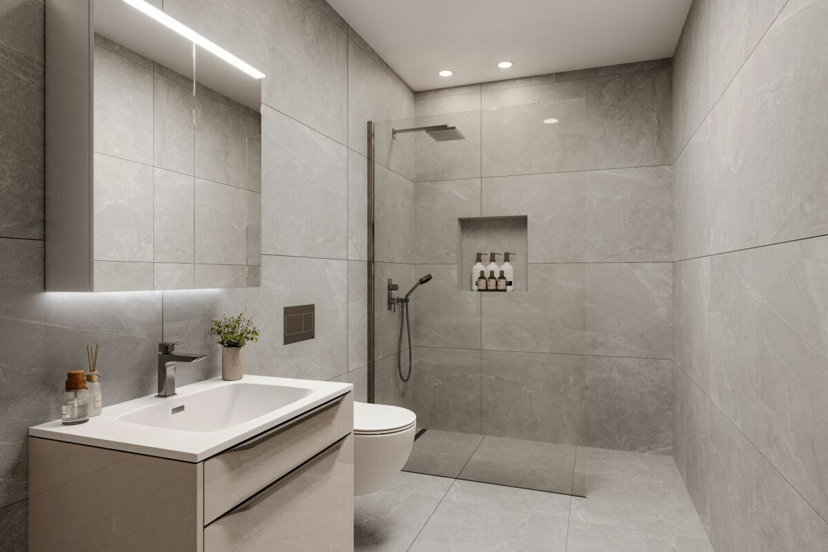 Hochwertige 3.5-Zimmer-Dachmaisonette-Wohnung mit Komfort - Badezimmer mit Dusche