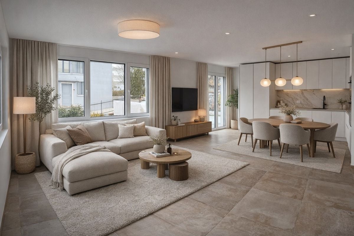 NEUBAU AN TOPLAGE MIT GROSSZÜGIGEM SITZPLATZ (88 M²) SOWIE EIGENER WASCHKÜCHE UND KELLER (23 M²) DIE WOHNUNG KANN AUF WUNSCH AUCH MÖBLIERT GEMIETET WERDEN. - Bild 1