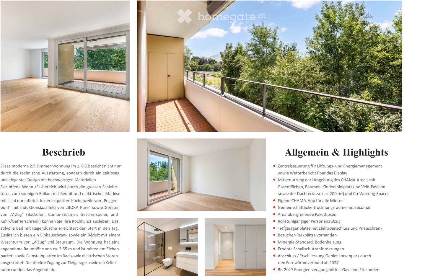 Moderne 2.5-Zimmer-Neubau-Wohnung mit Balkon in Cham - Bild 3