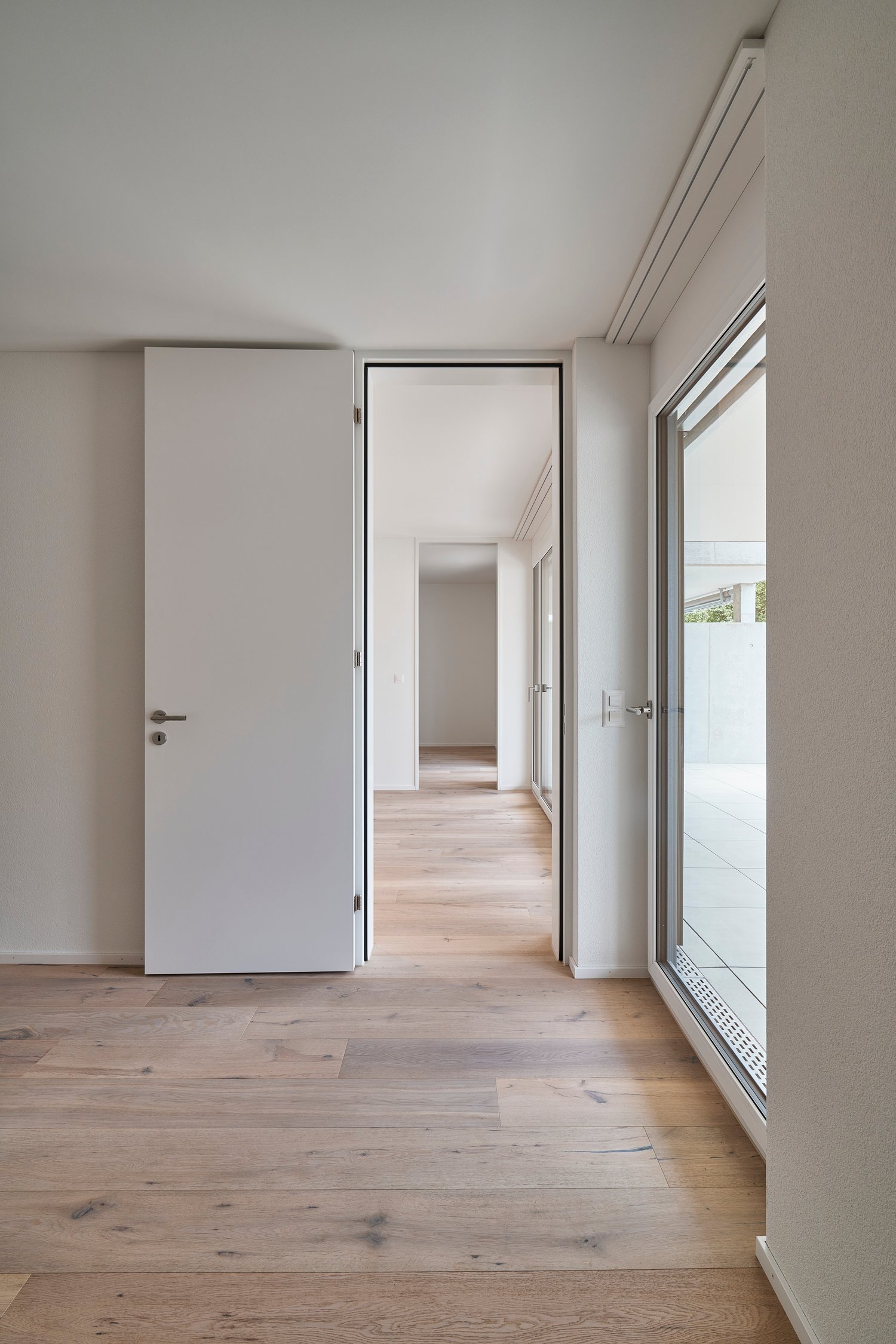 Erstvermietung Blumenau - Die Wohninsel an der Thur - Blick von Schlafzimmern durch Wohnzimmer