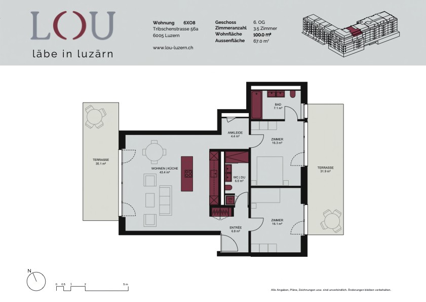 Erstbezug per 1. Juli 2026, 3.5-Zimmer-Attika auf 100m² und zwei Terrassen (67 m²) - Bild 3