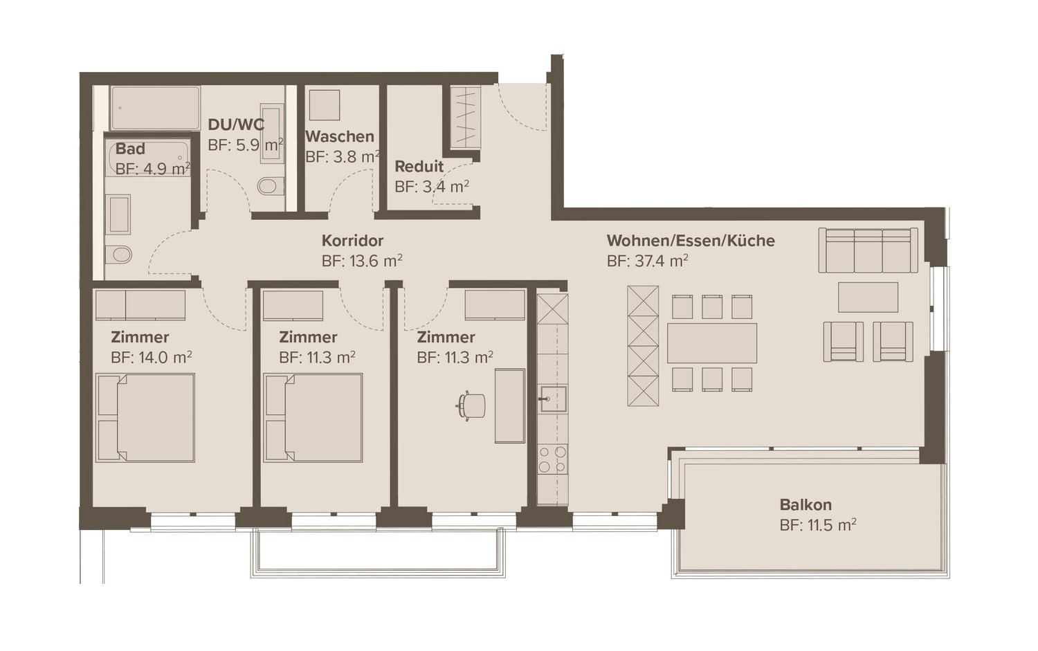 Erstbezug: zentrale und komfortable 4.5-Zimmer-Attikawohnung - Bild 8