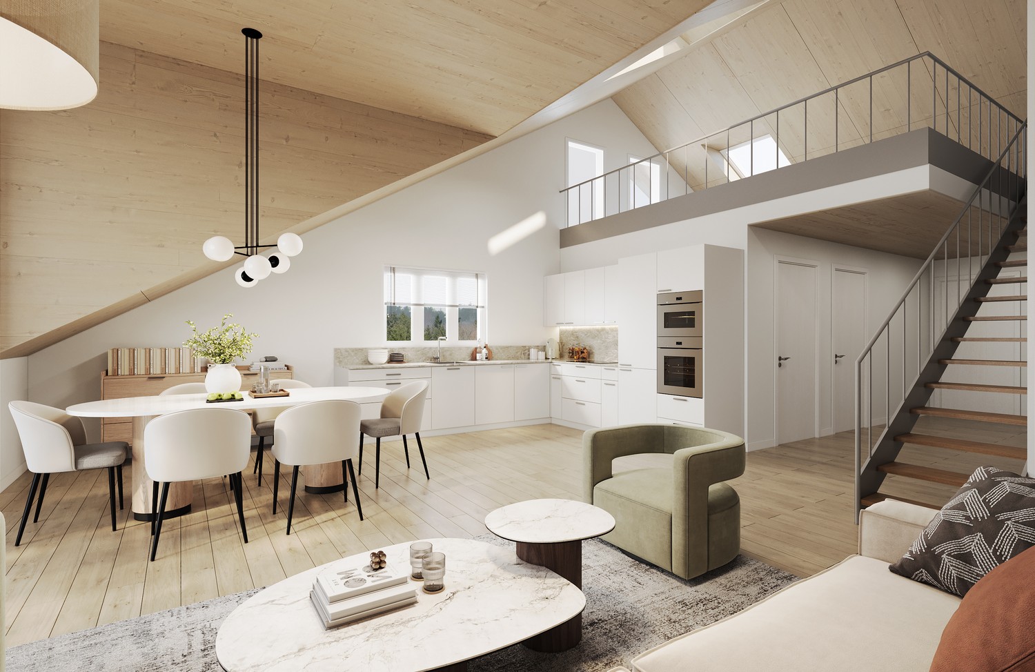 Exklusive DG-Wohnung im Neubau mit Hochdecken, Balkon, und 2 Bädern - 142m² - Bild 2