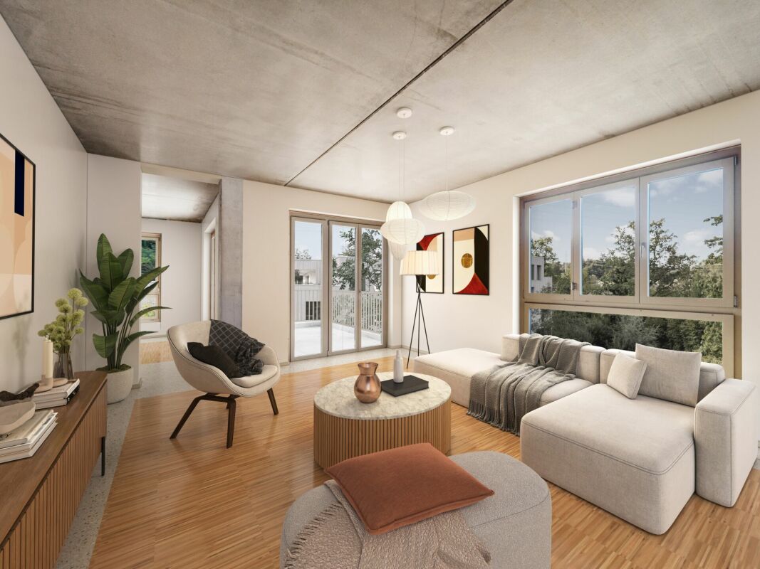 3,5 Zimmerwohnung Holzwiesstrasse 43 - Spinnerei Jona - Wohnzimmer