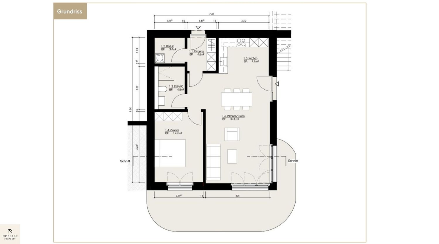 Moderne 2.5-Zimmer-Wohnung in ruhiger Lage in Dachsen inkl. PP - Bild 9