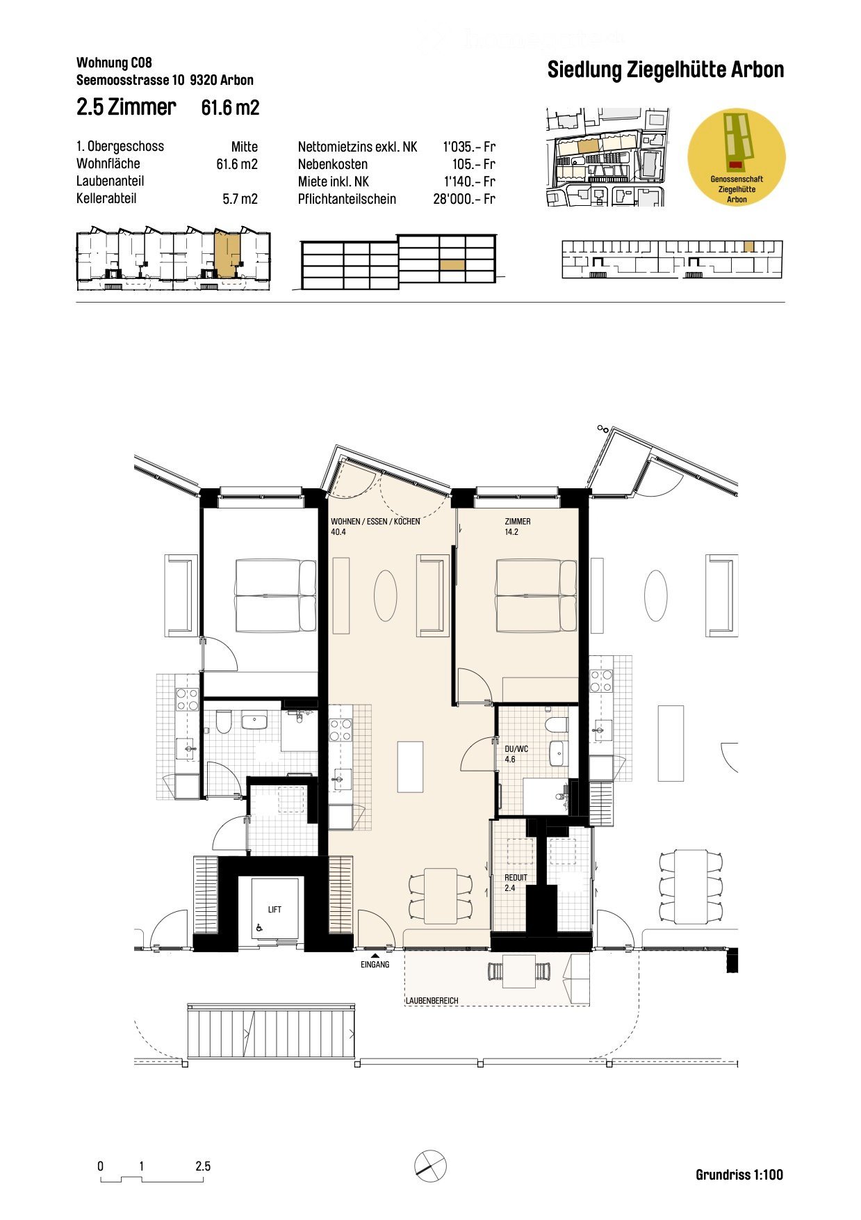 Erstbezug 2.5-Zimmer-Genossenschafts-Wohnungen in Arbon in unmittelbarer Nähe zum See - Bild 11