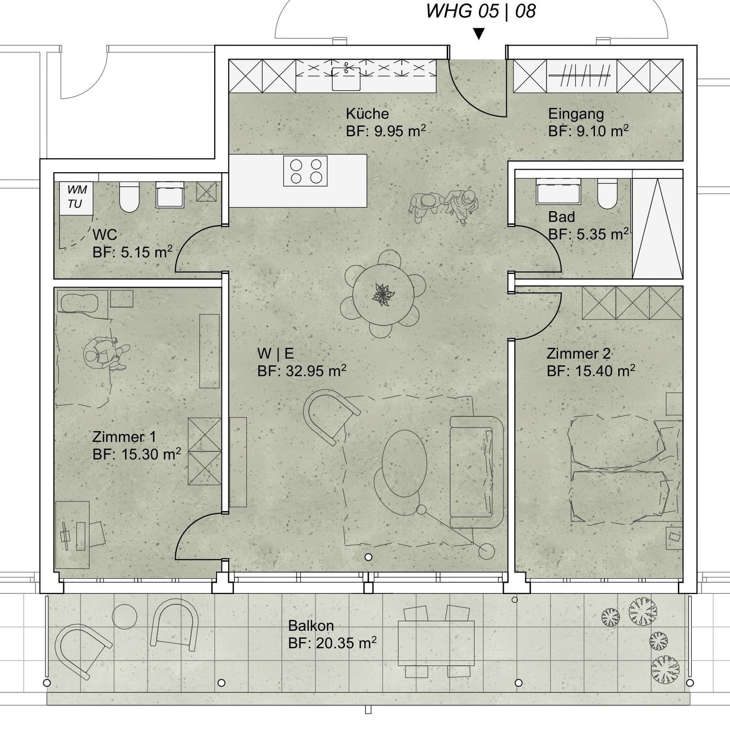 Erstbezug! Hochwertige 3.5-Zimmer-Wohnung mit verglastem Balkon - Bild 5