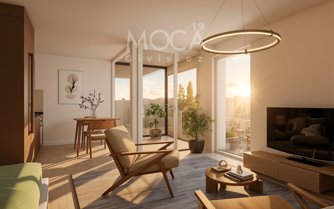 Un 2 pièces avec grande terrasse, au dernière étage à Givisiez - Bild 1