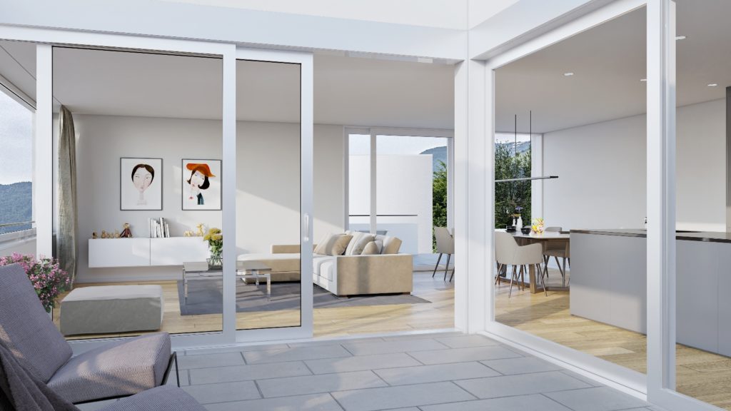 Neubau von drei grosszügigen Einfamilienhäusern - Visualisierung Haus C