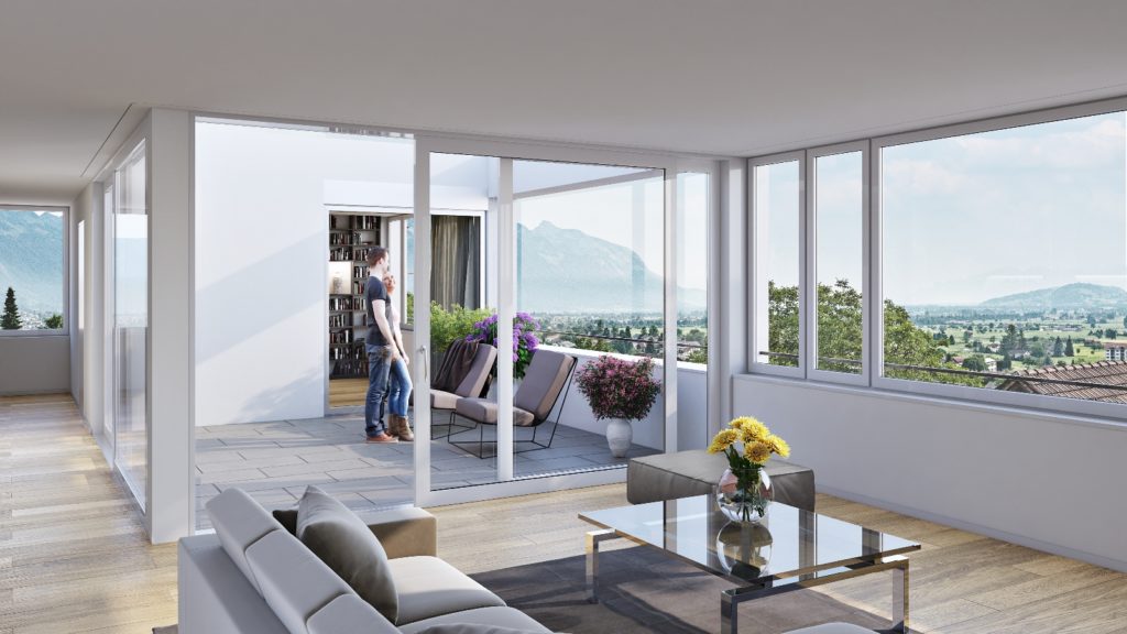 Neubau von drei grosszügigen Einfamilienhäusern - Visualisierung Haus C