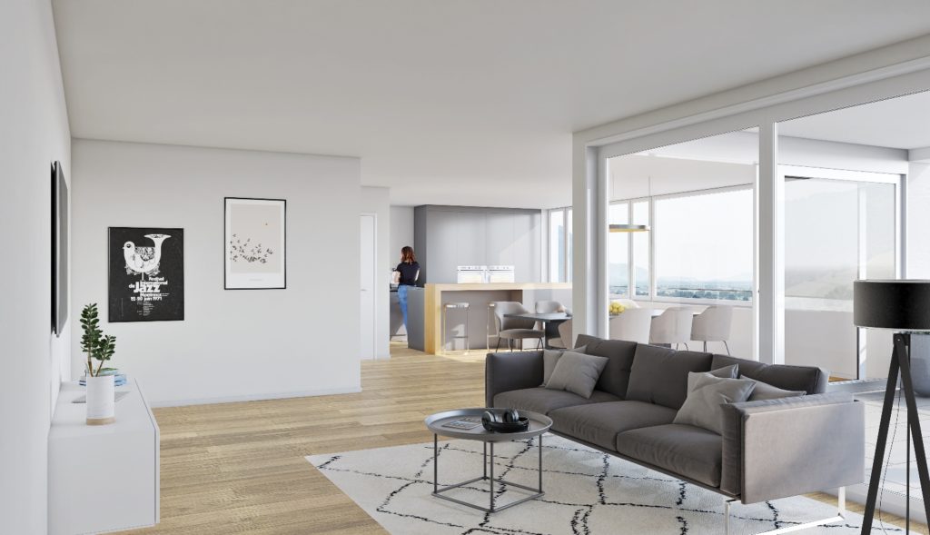 Neubau von drei grosszügigen Einfamilienhäusern - Innenansicht Haus A und B