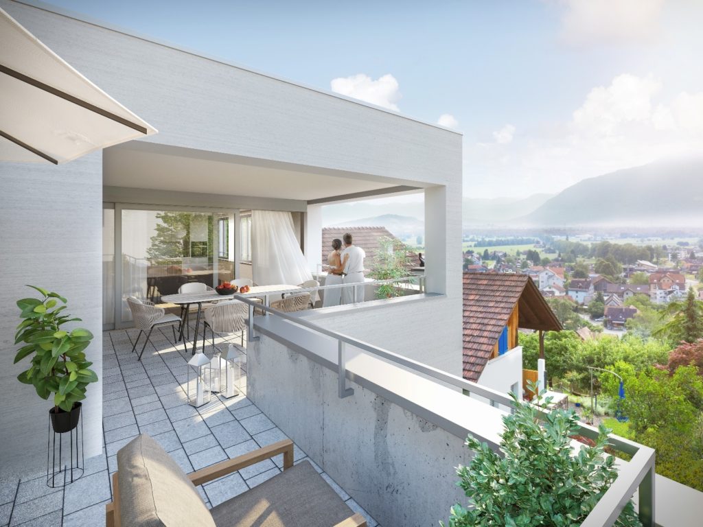 Neubau von drei grosszügigen Einfamilienhäusern - Visualisierung Haus B
