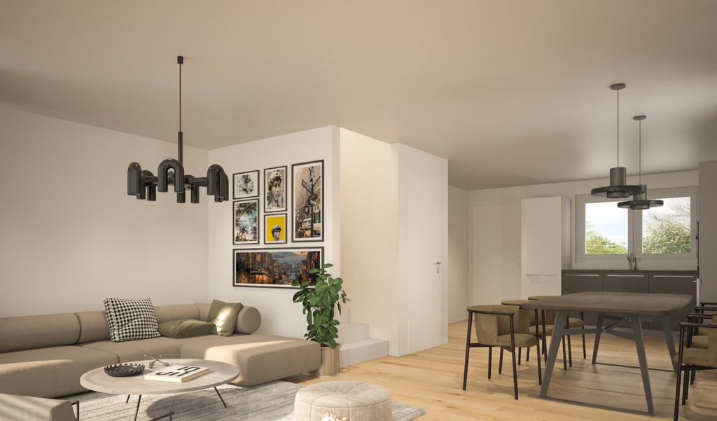 Helles 5.5 Zimmer-Reihenhaus - Hochfelden, Schachenstrasse 22. Wohnzimmer