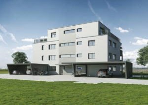 3D-Modell-Render-Mehrfamilienhaus