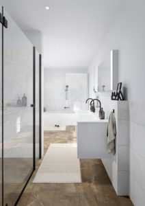 Innenraum-Visualisierung-Badezimmer-Dusche