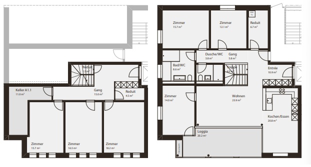 moderne 7.5-Zimmer-Wohnung Hochparterre/Souterrain mit Loggia - Bild 2